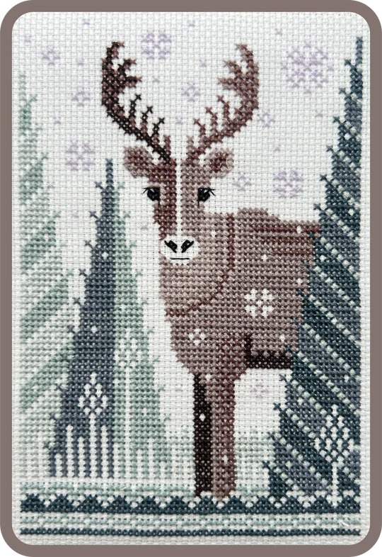 Lone Caribou - Cross Stitch Pattern, zoomed in. Select this picture to zoom back out.