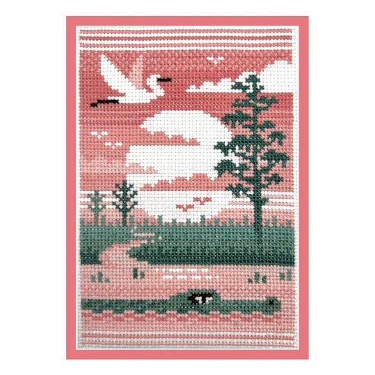 Alligator Creek - Cross Stitch Pattern, zoomed in. Select this picture to zoom back out.