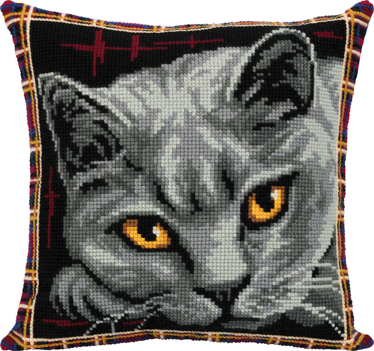 British Blue Cat (Cusion Front) - Cross Stitch Kit