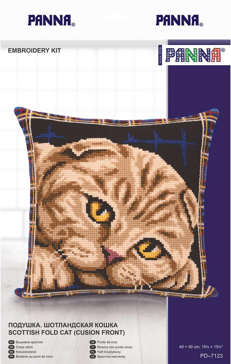 Scottish Fold Cat (Cusion Front) - Cross Stitch Kit