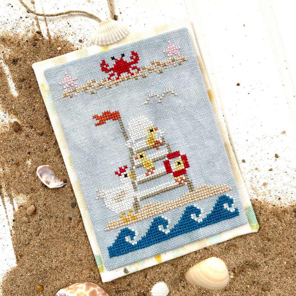 Beach Day - Patrolling Poultry - Cross Stitch Pattern