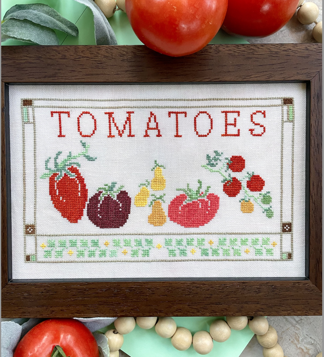 Fresh Picked Tomatoes - Cross Stitch Pattern