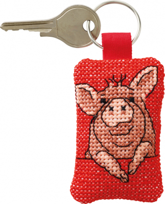 Pig Key Ring - Cross Stitch Kit