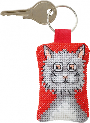 Cat Key Ring - Cross Stitch Kit