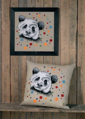 White Panda Cushion - Cross Stitch Kit