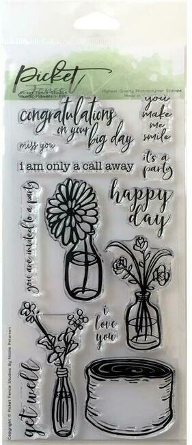 Rustic Floral - Picket Fence Studios Clear Stamp