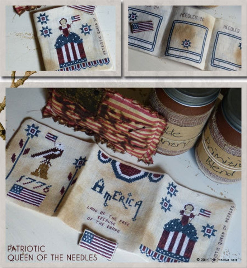Patriotic - Queen of the Needles - Cross Stitch Pattern
