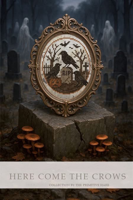 Here Come The Crows - Halloween Cross Stitch Pattern