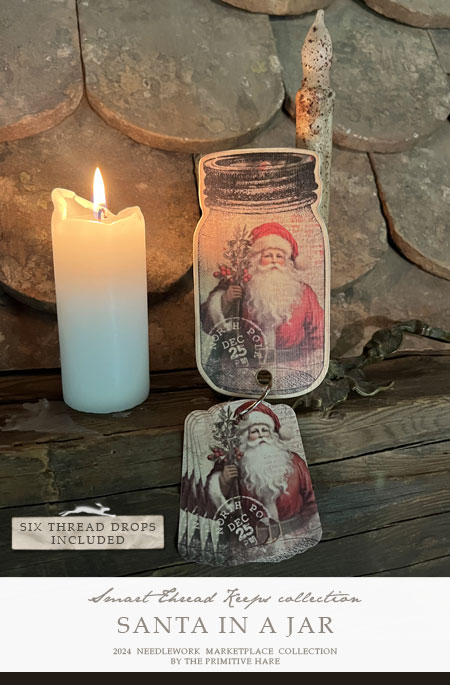 Santa In A Jar - Christmas Thread Keep