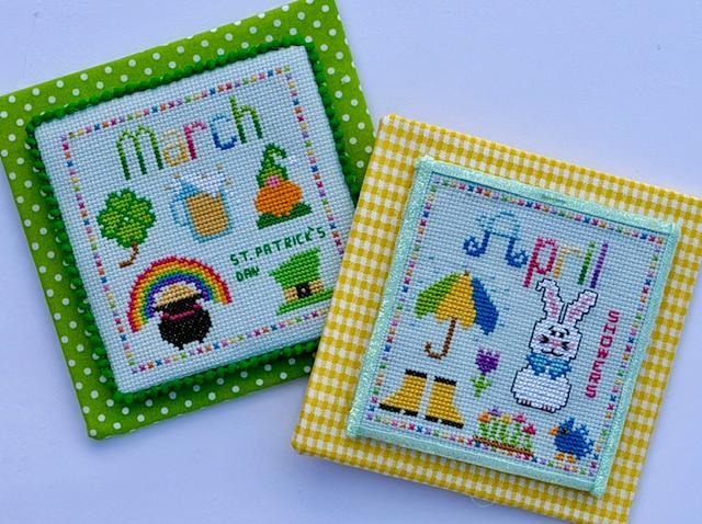 March & April-A Year In Little Stitches - Cross Stitch