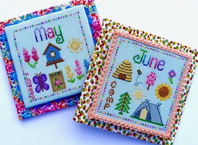 May & June-A Year In Little Stitches - Cross Stitch