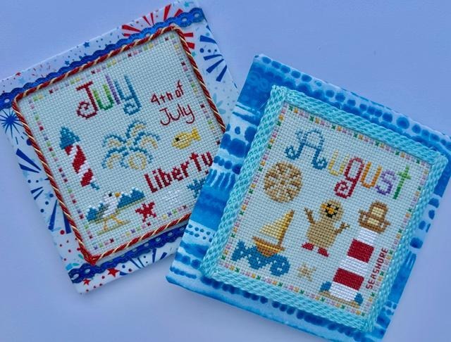 July & August-A Year In Little Stitches - Cross Stitch