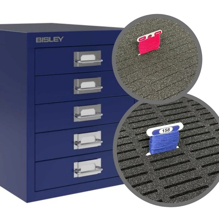 Bisley Cabinet Bobbin Foam Inserts - 5 pcs 3mm, zoomed in. Select this picture to zoom back out.