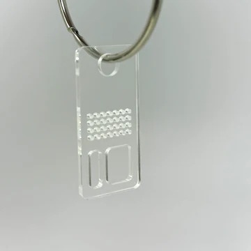 Blank Stitchable Clear Acrylic Floss Drops - Set of 20, different perspective #1, zoomed in. Select this picture to zoom back out.