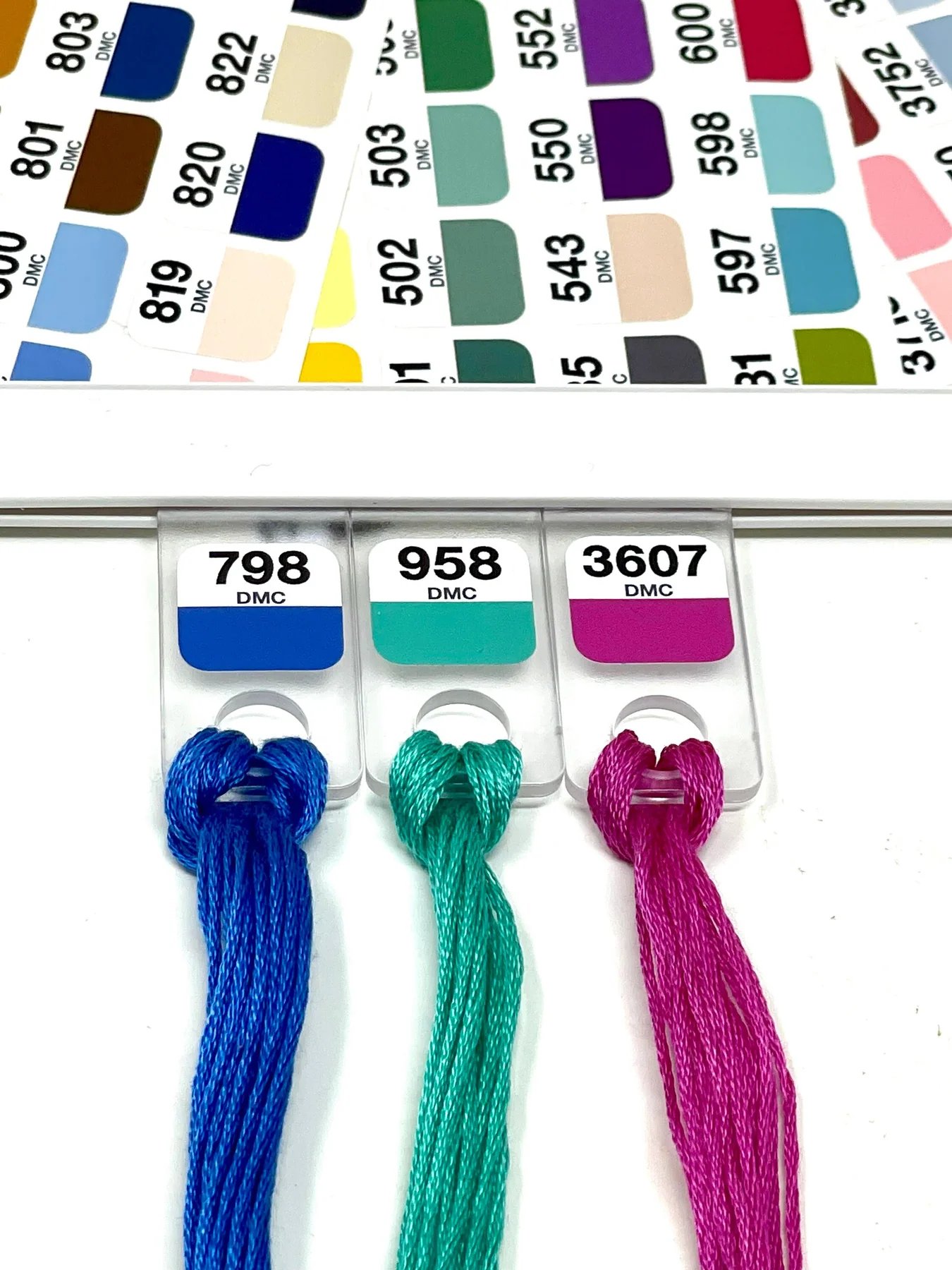 DMC Vinyl Labels for Floss Drops - 761 Labels, different perspective #1, zoomed in. Select this picture to zoom back out.