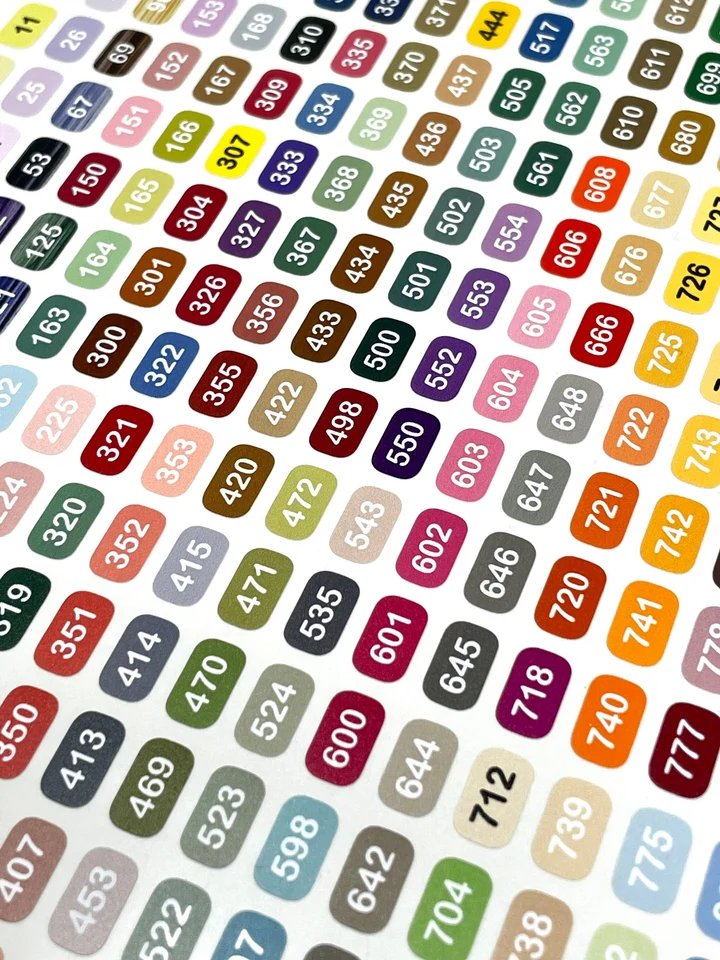 Mini DMC Complete Set Color Vinyl Labels - 761 Labels, different perspective #1, zoomed in. Select this picture to zoom back out.