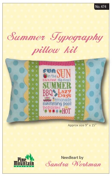 Summer Typography Pillow - Cross Stitch Kit