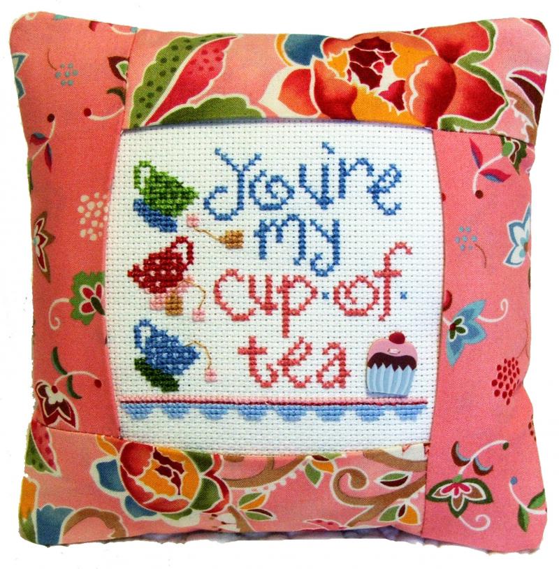 You're My Cup of Tea Pillow Kit - Cross Stitch Kit