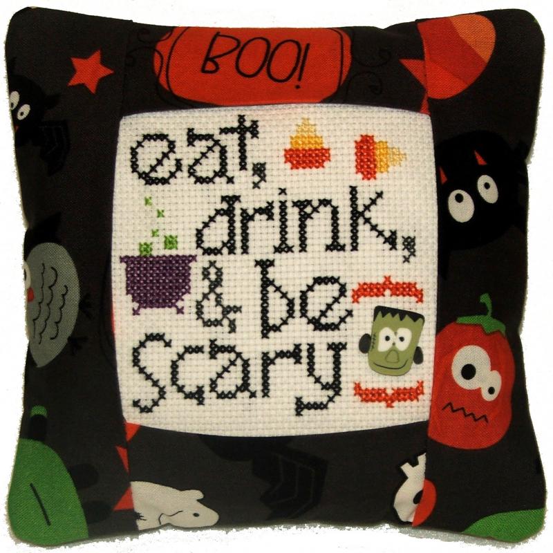 Eat Drink & Be Scary Pillow Kit - Cross Stitch Kit