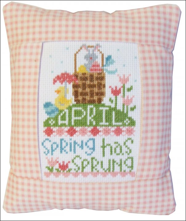 April Spring Has Sprung Pillow - Cross Stitch Kit