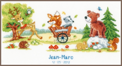 Walk in the Woods Birth Announcement - Cross Stitch Kit