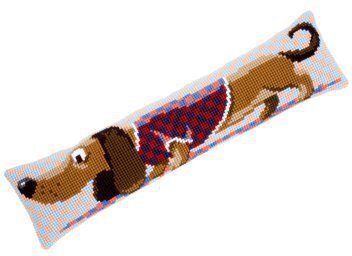 Dachshund in Jacket Draft Stopper - Cross Stitch Kit