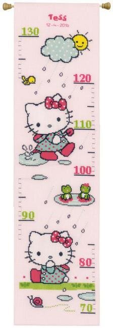 Hello Kitty Rainy Growth Chart - Cross Stitch Kit
