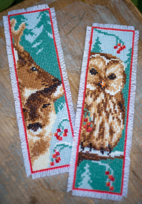 Owl & Deer Bookmarks (Set of 2) - Cross Stitch Kit