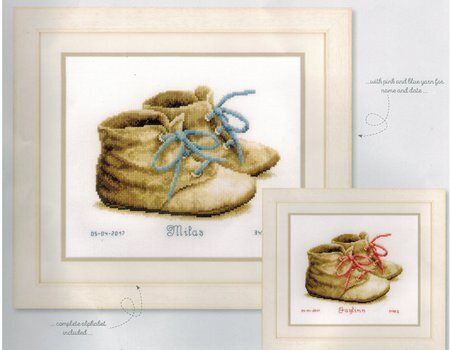 Baby Shoes Birth Announcement - Cross Stitch Kit