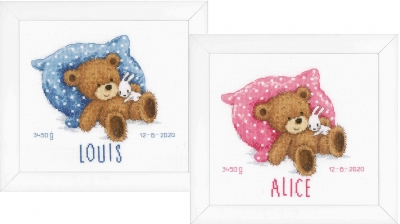 Sweet Bear Birth Record - Cross Stitch Kit