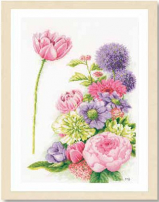 Floral Cotton Candy - Evenweave - Cross Stitch KIt