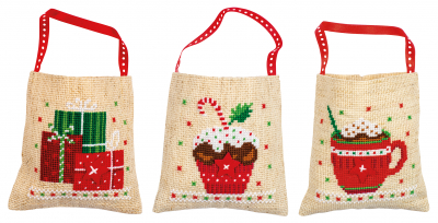 Christmas Figures Set of 3 Bags - Cross Stitch Kit