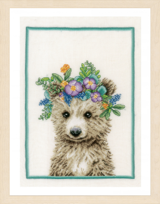 Flower Crown Bear - Cross Stitch Kit