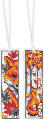 Fox Bookmarks - Set of 2 - Cross Stitch Kit