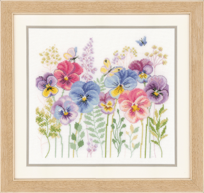 Pansies & Grasses - Cross Stitch Kit
