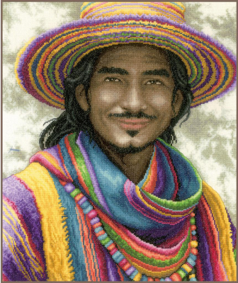 Smile In Colour - Cross Stitch Kit, zoomed in. Select this picture to zoom back out.