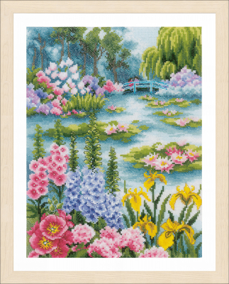 By the Water Lily Pond  Aida - Cross Stitch Kit