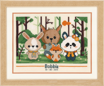 Panda & Friends Birth Announcement - Cross Stitch Kit