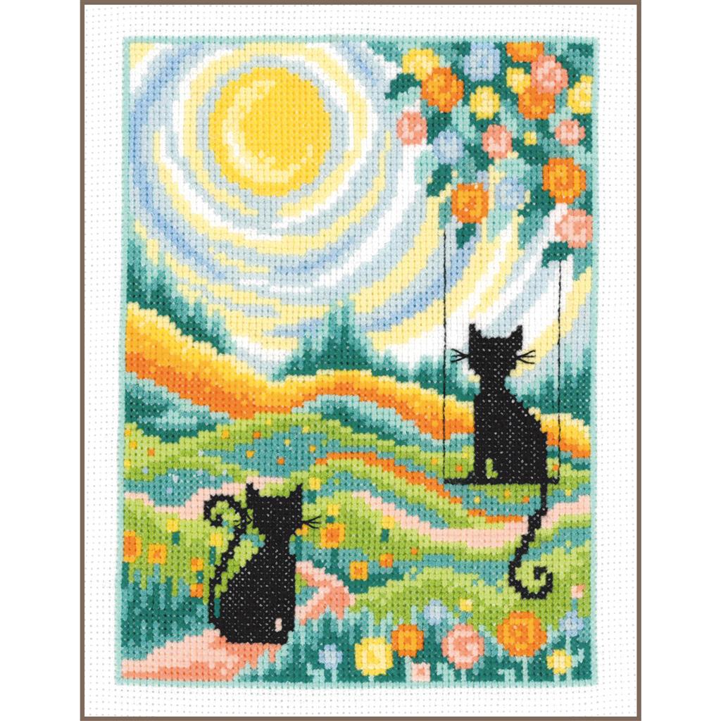 2 Cats in the Garden - Cross Stitch Kit