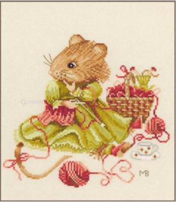 Vera Knitting Away - Cross Stitch Kit