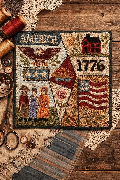 Punch Needle & Primitive Stitcher Summer 2026 Magazine, different perspective #2, zoomed in. Select this picture to zoom back out.