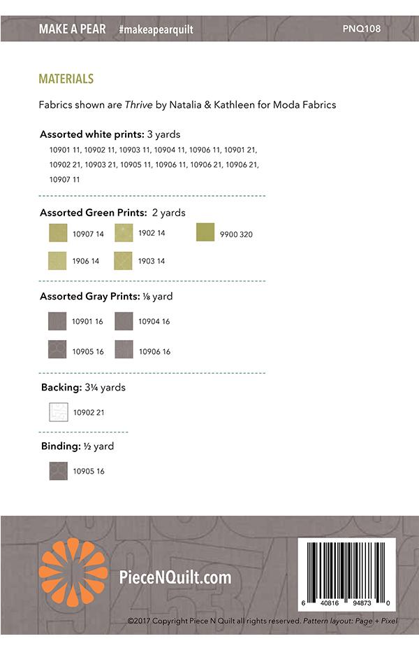 Make A Pear - Quilt Pattern