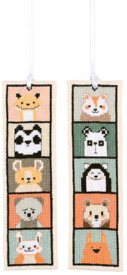 Little Animals Bookmark (Set of 2) - Cross Stitch Kit, zoomed in. Select this picture to zoom back out.