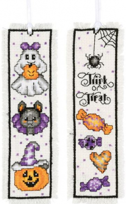 Halloween Bookmarks (Set of 2) - Cross Stitch Kit, zoomed in. Select this picture to zoom back out.