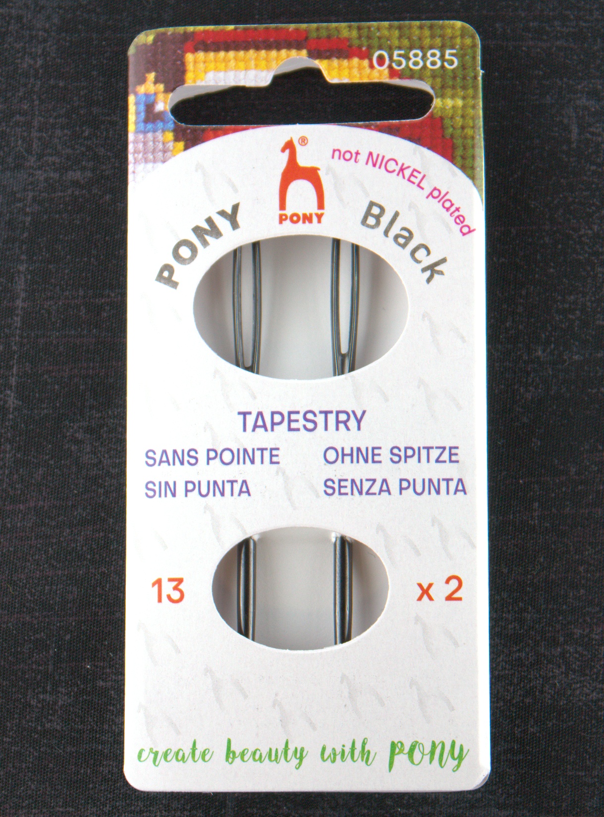Pony Black Tapestry Needles - Black Eye - Size 13