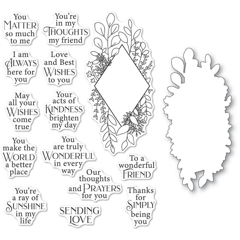 Diamond Sentiments - Stamp and Die Set