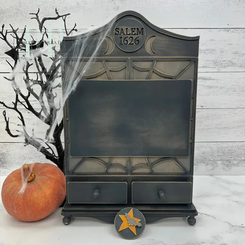 Apothecary Cabinet - Halloween Unfinished Wood Display Frame
