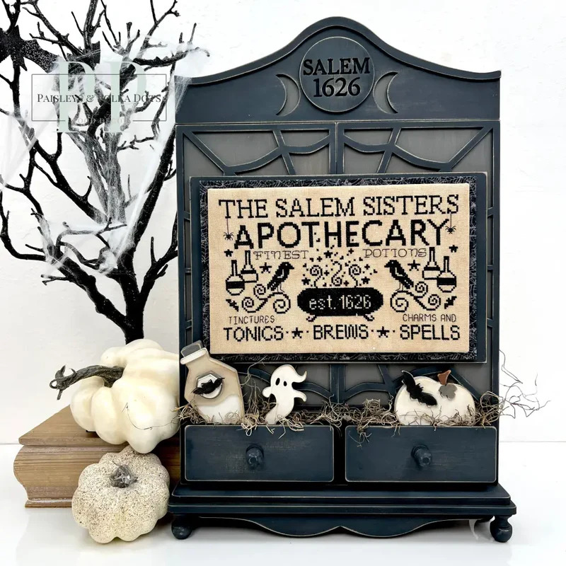 Apothecary Cabinet - Halloween Unfinished Wood Display Frame