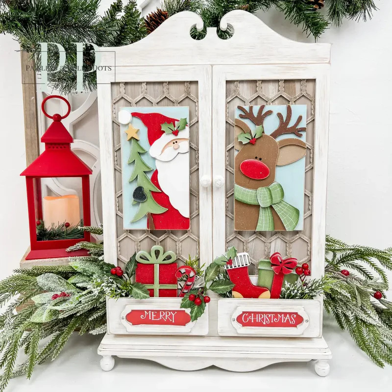 Country Cabinet - Unfinished Wood Display Frame