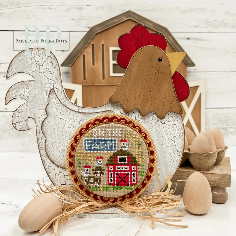 Country Chicken - Unfinished Wood Display Frame